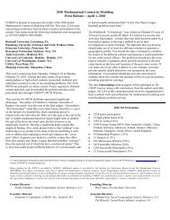 2010 MCM Problem B Results - COMAP