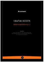 IdeaTab A2107A - Benutzerhandbuch - Lenovo