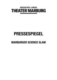 Pressespiegel Science Slam 1-9 - Theater Marburg