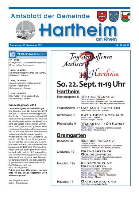 Gemeindeblatt 2013 KW36 - Gemeinde Hartheim