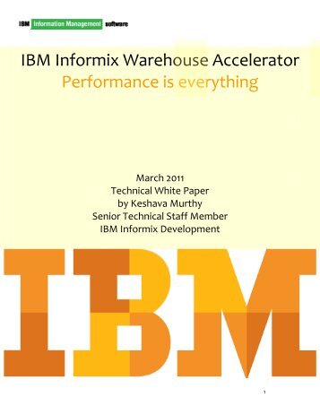 IBM Informix Warehouse Accelerator Performance is everything