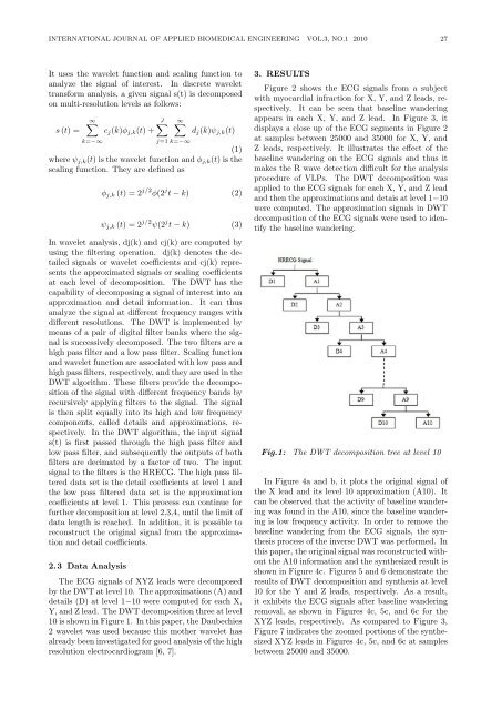 Discrete Wavelet Transform-based Baseline Wandering ... - ijabme.org