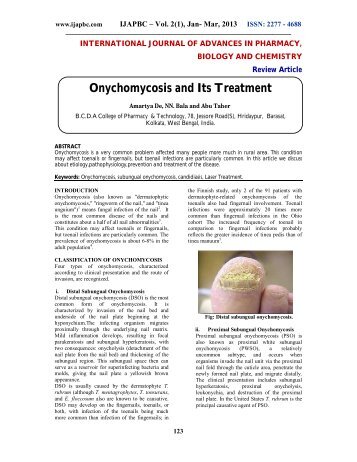 Onychomycosis and Its Treatment - ijapbc