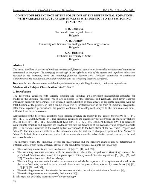 § 3 - International Journal of Applied Science and Technology