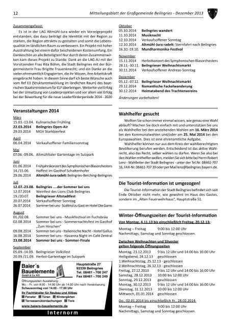 Beilngries aktuell - Ausgabe 12/2013