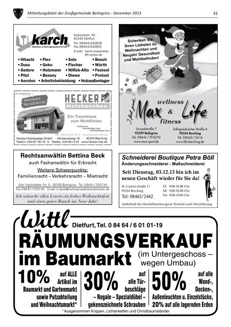 Beilngries aktuell - Ausgabe 12/2013