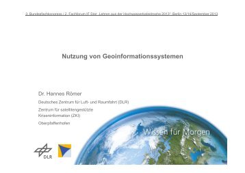 Nutzung von Geoinformationssystemen (Dr. Hannes Römer ...