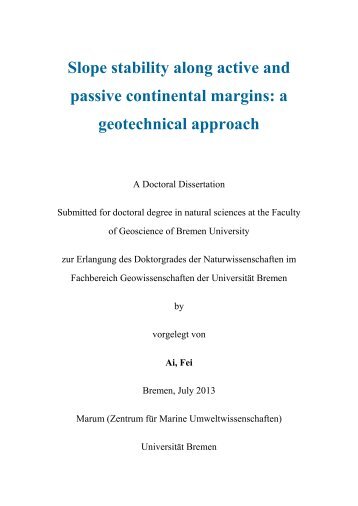 Slope stability along active and passive continental margins ... - E-LIB