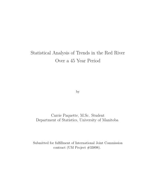 Statistical Analysis of Trends in the Red River Over a 45 Year Period