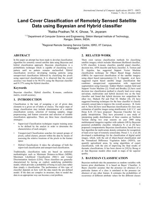 Land Cover Classification of Remotely Sensed Satellite Data using ...