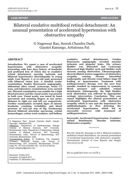 Bilateral exudative multifocal retinal detachment - International ...