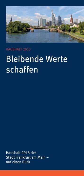 Broschüre zum Produkthaushalt 2013 - Frankfurt am Main