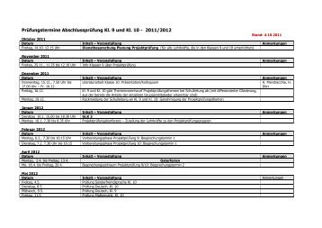 Termine 2006/2007 - Burgschule Plochingen