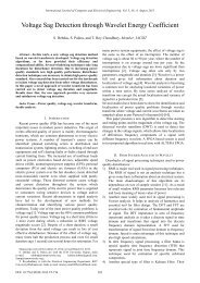 Voltage Sag Detection through Wavelet Energy Coefficient - ijcee