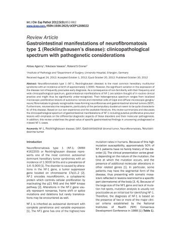 Review Article Gastrointestinal manifestations of neurofibromatosis ...