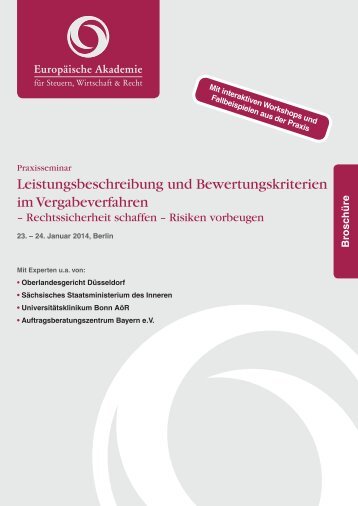 Leistungsbeschreibung und Bewertungskriterien im Vergabeverfahren