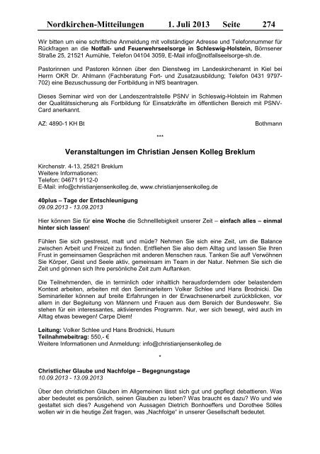 Nordkirchen-Mitteilung 07/13 - kirche-mv.de
