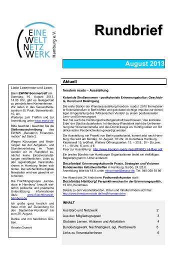 RB August 2013.pdf - Eine Welt Netzwerk Hamburg eV