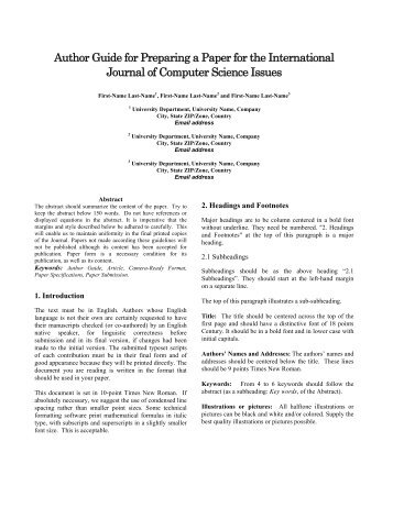 PDF paper template - IJCSI
