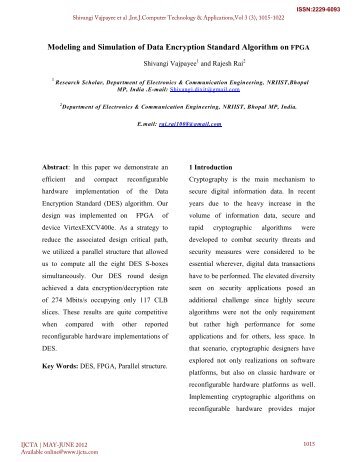 Modeling and Simulation of Data Encryption Standard Algorithm on ...