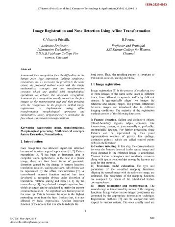 Image Registration and Nose Detection Using Affine Transformation