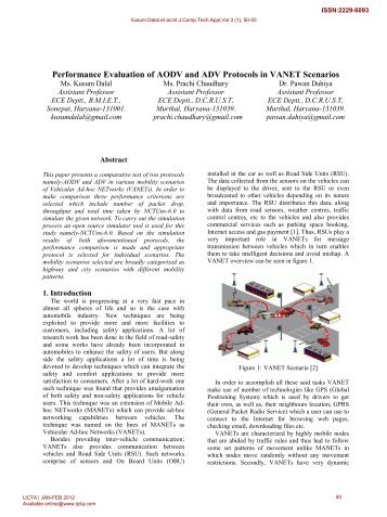 Performance Evaluation of AODV and ADV Protocols in VANET ...