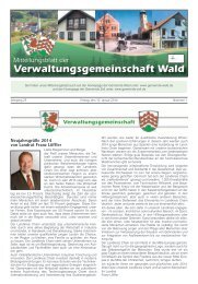 Verwaltungsgemeinschaft Wald Mitteilungsblatt der - Gemeinde WALD