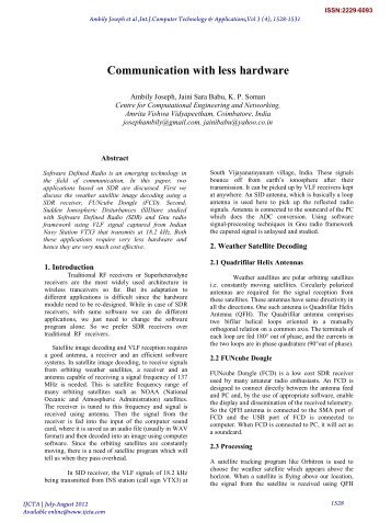 Communication with less hardware - International Journal of ...