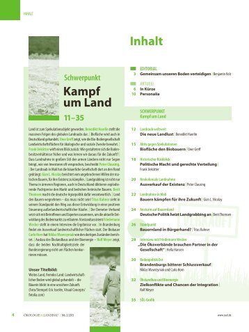 Inhalt Kampf um Land - Stiftung Ökologie & Landbau