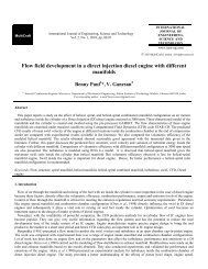 Flow field development in a direct injection diesel engine with ...