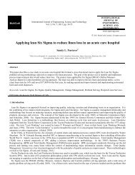 Applying lean Six Sigma to reduce linen loss in an acute care hospital