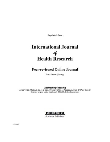 Full-text (PDF) - International Journal of Health Research