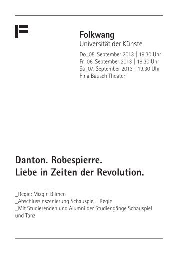 Veranstaltungsprogramm (Pdf) - Folkwang Universität der Künste