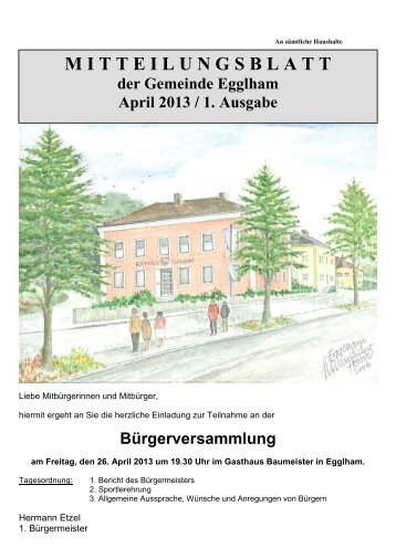 1. Ausgabe / April 2013 - Egglham