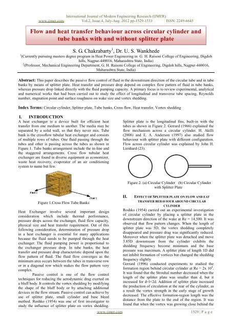 Flow And Heat Transfer Behaviour Across Circular Cylinder And