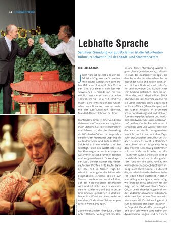 Lebhafte Sprache - Die Deutsche Bühne