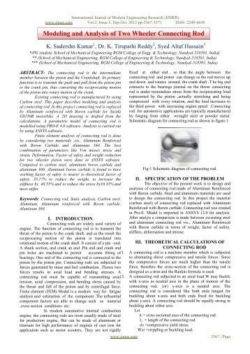 Modeling and Analysis of Two Wheeler Connecting Rod - ijmer