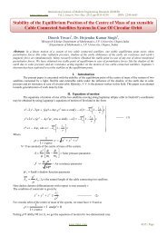 Stability of the Equilibrium Position of the Centre of Mass of ... - ijmer