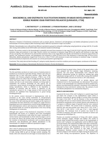 biochemical and enzymatic fluctuation during ovarian development ...