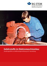 Gefahrstoffe im Elektromaschinenbau - Die BG ETEM