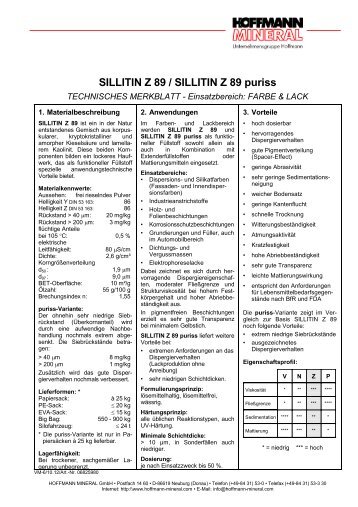 SILLITIN Z 89 / SILLITIN Z 89 puriss - Hoffmann Mineral