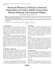 removal efficiency of physico-chemical parameters and heavy ...
