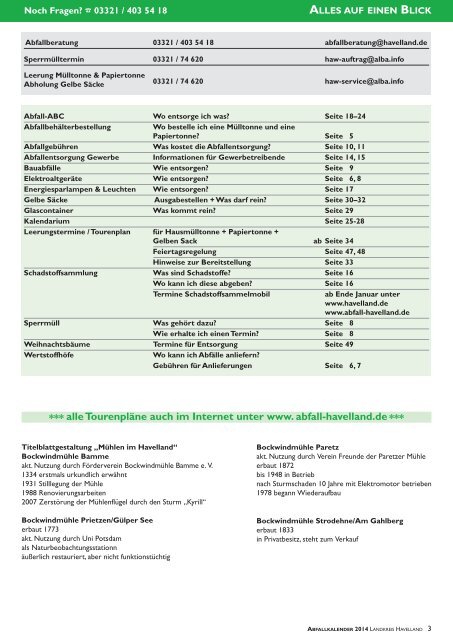 Abfallkalender 2014 - Landkreis Havelland