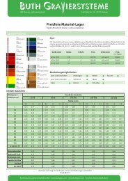 Preisliste Material-Lager - Buth Graviersysteme Gmbh & Co. KG