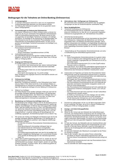 Onlinebanking Bedingungen Fleks Horten Ikano Bank Gmbh