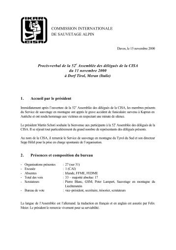 COMMISSION INTERNATIONALE DE SAUVETAGE ... - IKAR-CISA