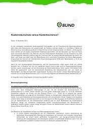 Papier zu Küstennaturschutz und Tourismus - Bund