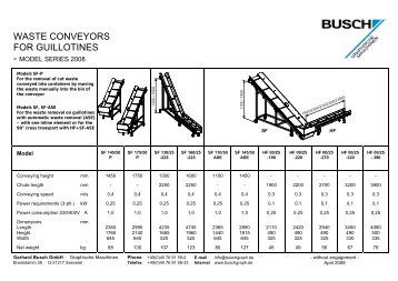 WASTE CONVEYORS FOR GUILLOTINES - Gerhard BUSCH Gmbh