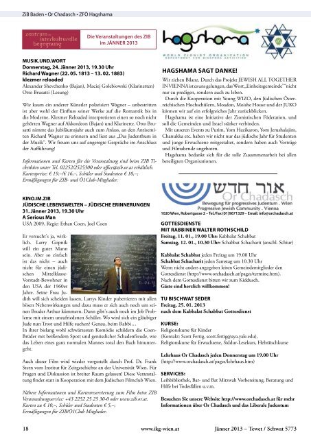 Insider Januar 2013 als pdf herunterladen - Israelitische ...