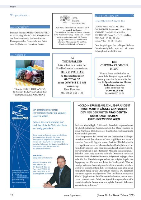 Insider Januar 2013 als pdf herunterladen - Israelitische ...